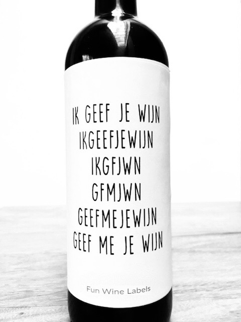 Wijnetiket Geef Wijn