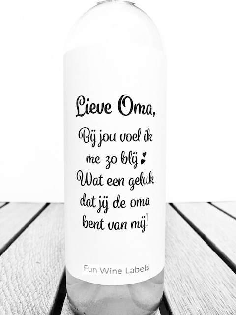 Wijnetiket Lieve Oma