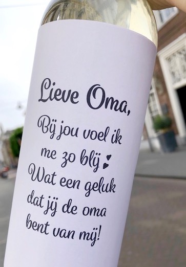 Wijnetiket Lieve Oma