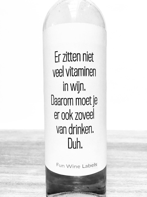 Wijnetiket Vitaminen Wijn