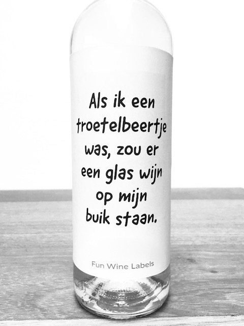 Wijnetiket Troetelbeertje