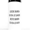 wijnetiket goede buren, plak humor op je fles wijn