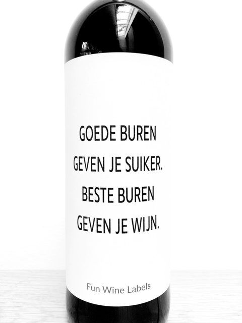 Wijnetiket Goede Buren