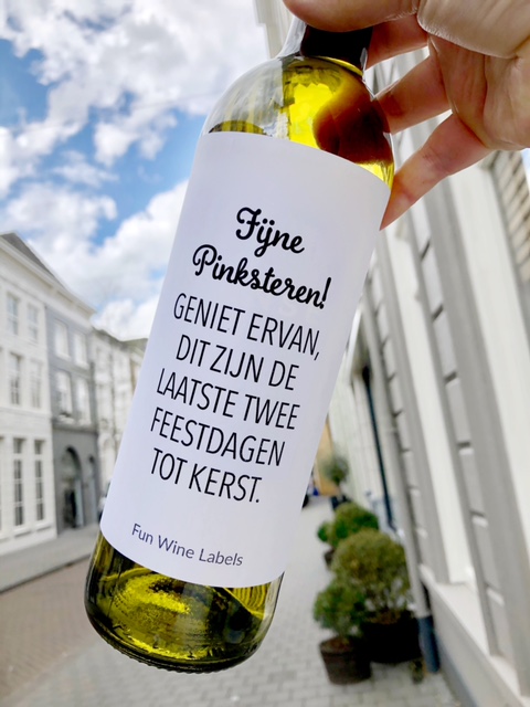 Wijnetiket Pinksteren Geniet