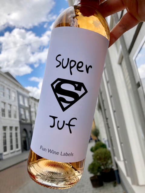 Wijnetiket Super Juf