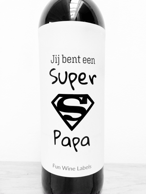Wijnetiket Super Papa
