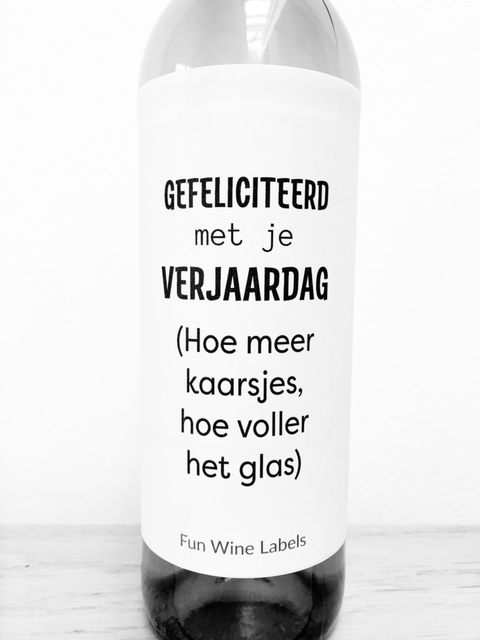 Wijnetiket Verjaardag
