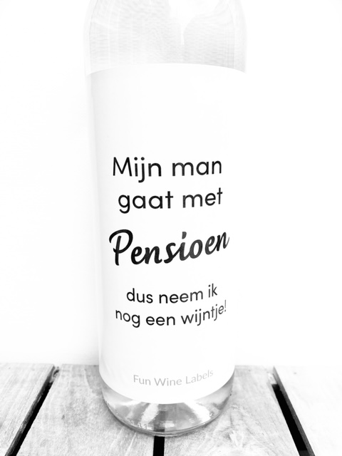 Wijnetiket Man Met Pensioen