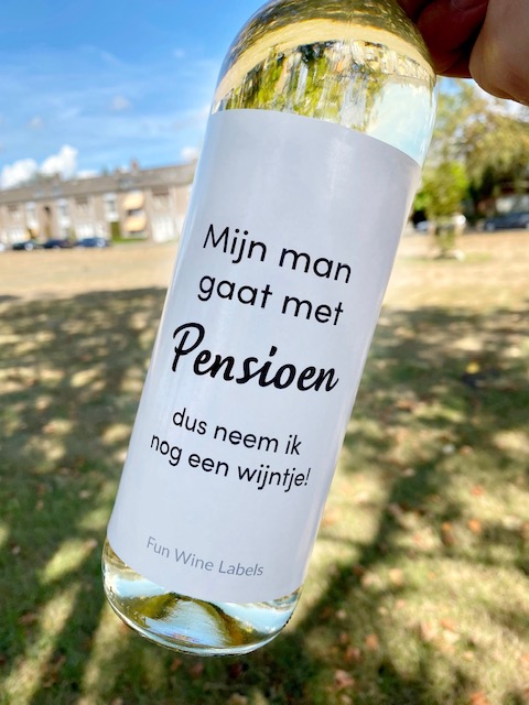Wijnetiket Man Met Pensioen