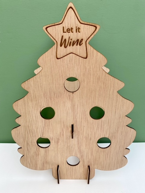 Houten Kerstboom Wijnrekje