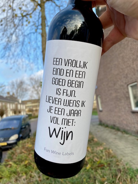 Wijnetiket Jaar Vol Wijn