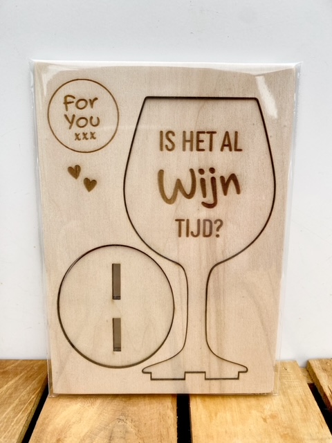 Houten Wijnglas Kaart – Wijntijd