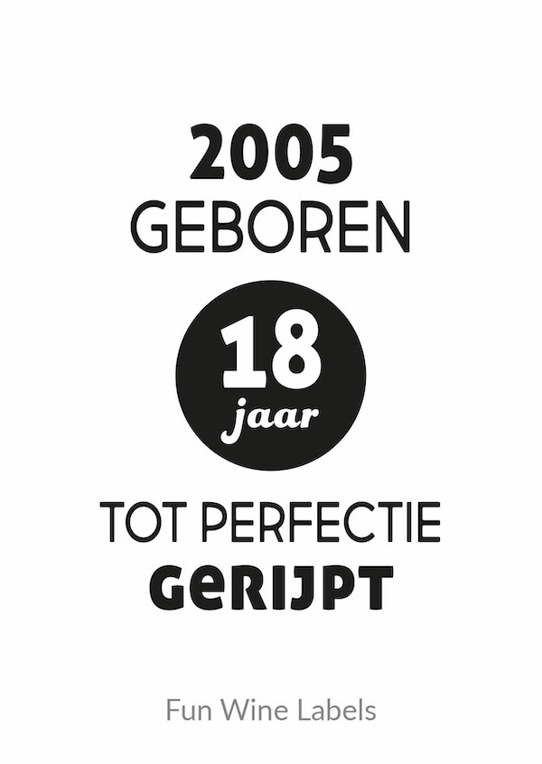 Verjaardag etiket jaartal voor een gepersonaliseerd verjaardagscadeau