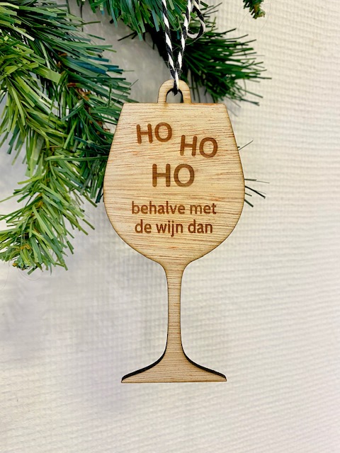 Wijnglas Kerstboom Decoratie – Ho Ho