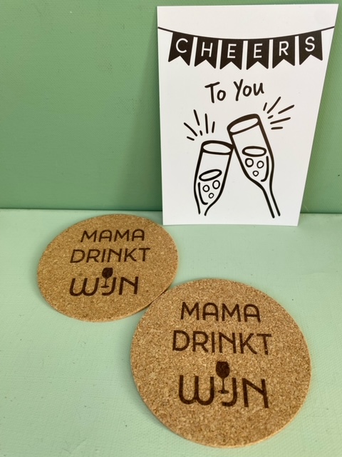 Set Onderzetters Mama Drinkt Wijn