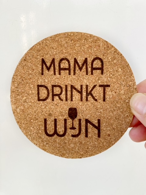 Set Onderzetters Mama Drinkt Wijn